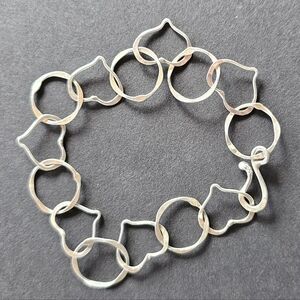 VTG Sterling Heart & Circle Link Bracelet